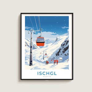 Ischgl Travel Print Wall Art Gift Austria Travel Poster Gift Home Decor Lovers Wall Hanging