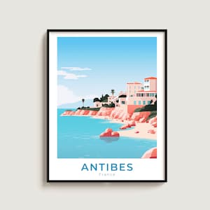 Antibes Travel Poster Wall Art Gift France Travel Print Gift Home Decor Lovers Wall Hanging