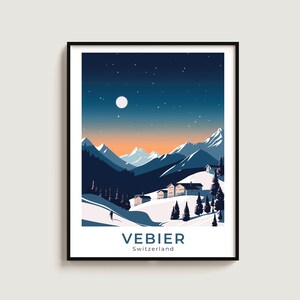 Vebier Travel Poster Wall Art Gift Switzerland Travel Print Gift Home Decor Lovers Wall Hanging
