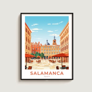 Salamanca Travel Poster Wall Art Gift Spain Travel Print Gift Home Decor Lovers Wall Hanging