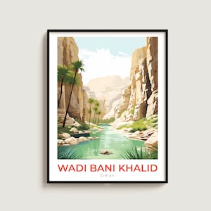 Wadi Bani Khalid Travel Print Wall Art Gift Oman Travel Poster Gift Home Decor Lovers Wall Hanging