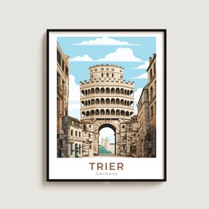 Trier Travel Poster Wall Art Gift Germany Travel Print Gift Home Decor Lovers Wall Hanging