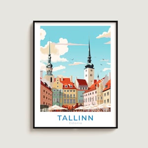 Tallinn Travel Poster Wall Art Gift Estonia Travel Print Gift Home Decor Lovers Wall Hanging