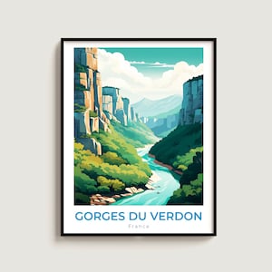 Gorges du Verdon Travel Print Wall Art Gift France Travel Poster Gift Home Decor Lovers Wall Hanging