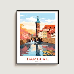 Bamberg Travel Print Wall Art Gift Germany Travel Poster Gift Home Decor Lovers Wall Hanging