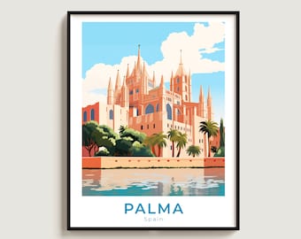 Palma Travel Poster Wall Art Gift Spain Travel Print Gift Home Decor Lovers Wall Hanging