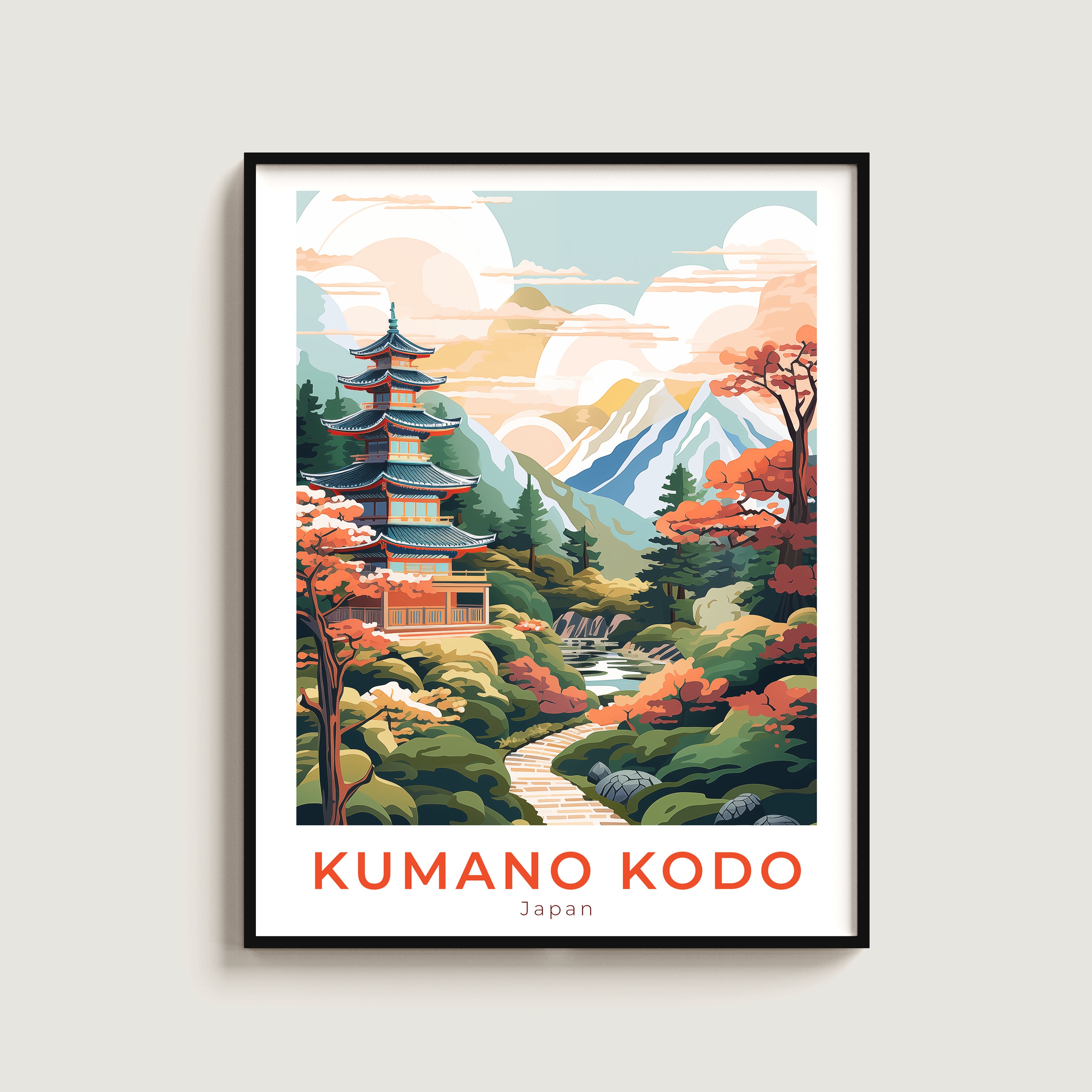Kumano Kodo Travel Print Wall Art Gift Japan Travel Poster Gift Home Decor Lovers Wall Hanging