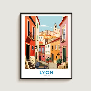 Lyon Travel Poster Wall Art Gift France Travel Print Gift Home Decor Lovers Wall Hanging