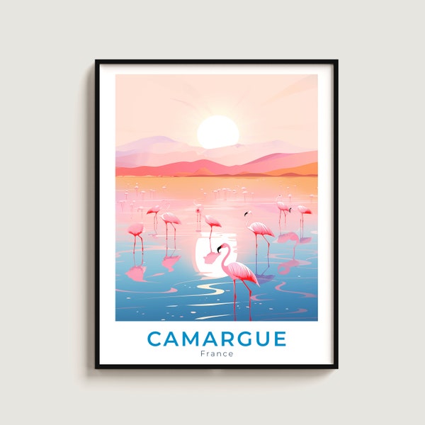 Camargue Travel Print Wall Art Gift France Travel Poster Gift Home Decor Lovers Wall Hanging