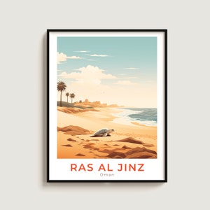 Ras Al Jinz Travel Print Wall Art Gift Oman Travel Poster Gift Home Decor Lovers Wall Hanging