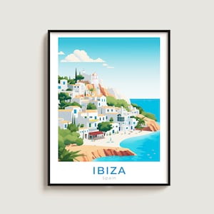 Ibiza Travel Poster Wall Art Gift Spain Travel Print Gift Home Decor Lovers Wall Hanging