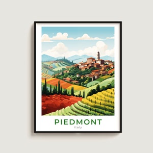 Piedmont Travel Print Wall Art Gift Italy Travel Poster Gift Home Decor Lovers Wall Hanging