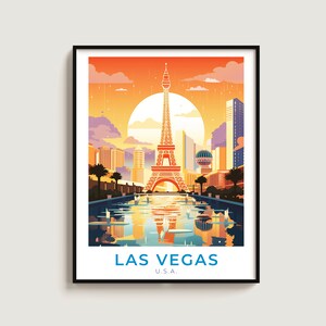 Las Vegas Travel Poster Wall Art Gift U.S.A. Travel Print Gift Home Decor Lovers Wall Hanging