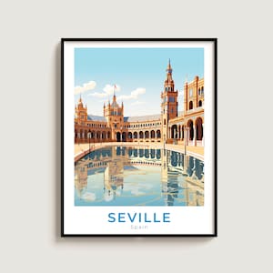 Seville Travel Poster Wall Art Gift Spain Travel Print Gift Home Decor Lovers Wall Hanging