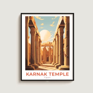 Karnak Temple Travel Print Wall Art Gift Egypt Travel Poster Gift Home Decor Lovers Wall Hanging