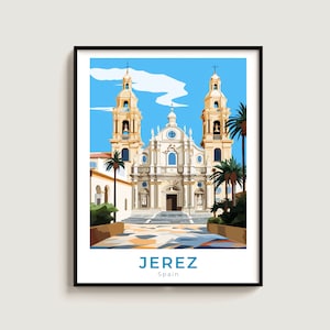 Jerez Travel Poster Wall Art Gift Spain Travel Print Gift Home Decor Lovers Wall Hanging
