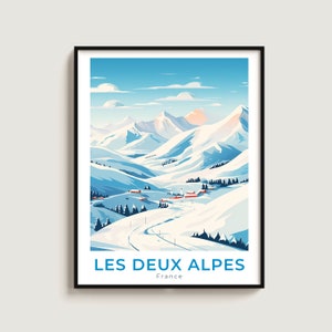 Les Deux Alpes Travel Print Wall Art Gift France Travel Poster Gift Home Decor Lovers Wall Hanging