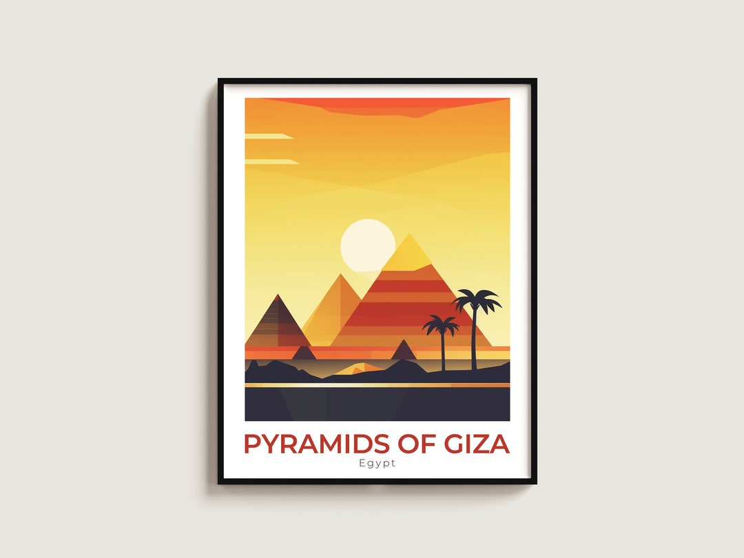 Pyramids of Giza Travel Poster Wall Art Gift Egypt Travel Print Gift ...