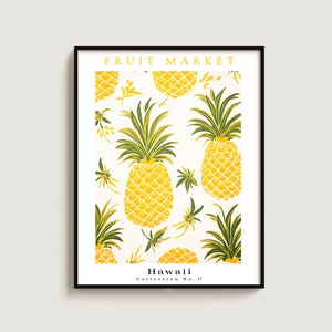 Pineapple Fruit Poster Gift Hawaii Fruit Market Print Botanical Art Gift Fruit Poster Art