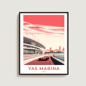 Yas Marina Travel Print Wall Art Gift UAE Travel Poster Gift Home Decor Lovers Wall Hanging
