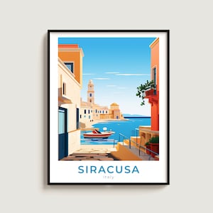 Siracusa Travel Poster Wall Art Gift Italy Travel Print Gift Home Decor Lovers Wall Hanging