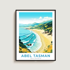 Abel Tasman Travel Print Wall Art Gift New Zealand Travel Poster Gift Home Decor Lovers Wall Hanging