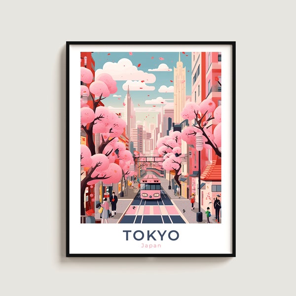 Tokyo Travel Poster Wall Art Gift Japan Travel Print Gift Home Decor Lovers Wall Hanging