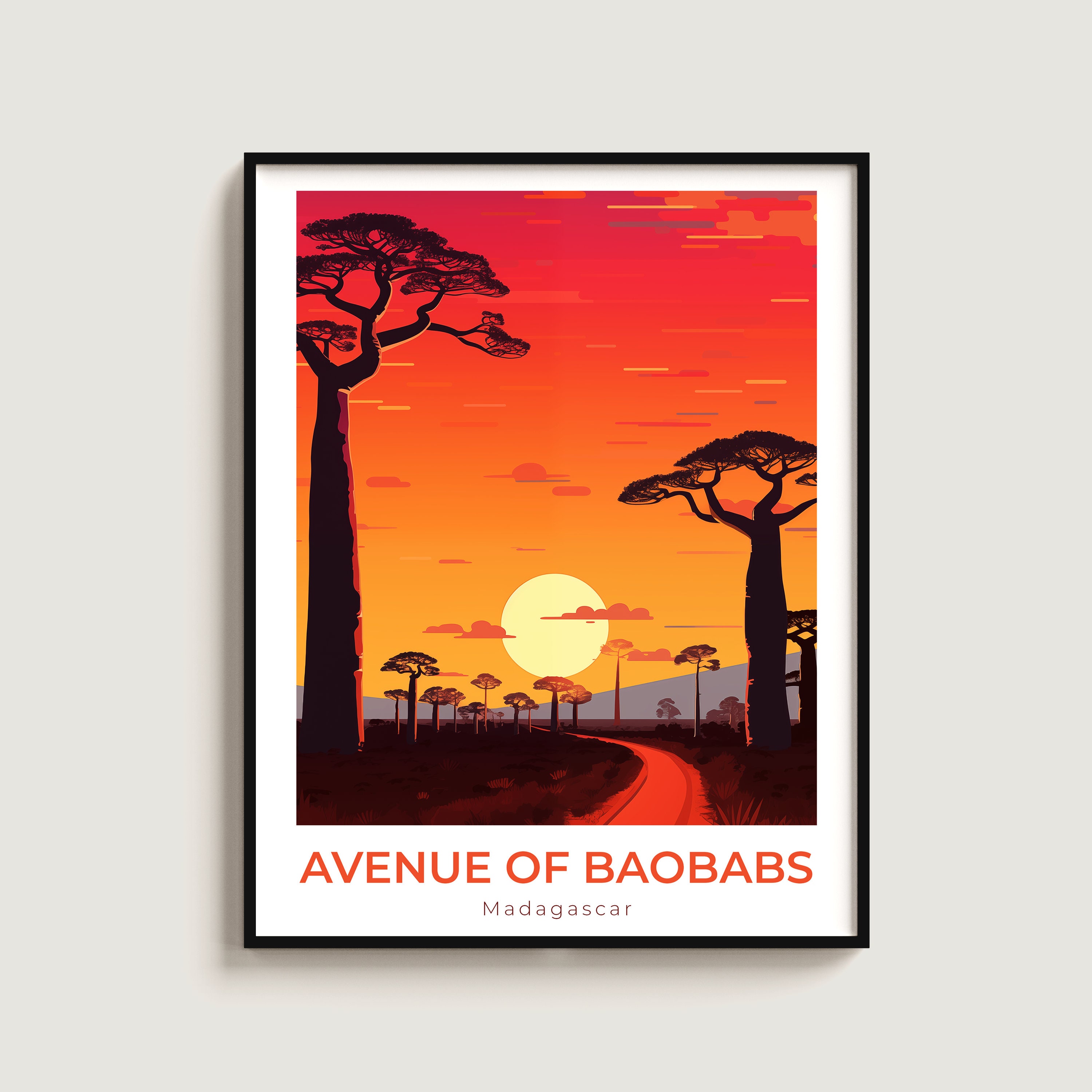 Avenue of Baobabs Travel Print Wall Art Gift Madagascar Travel Poster ...