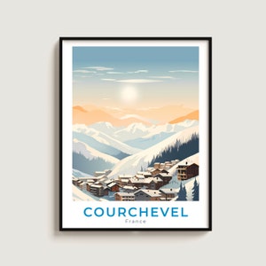 Courchevel Travel Print Wall Art Gift France Travel Poster Gift Home Decor Lovers Wall Hanging
