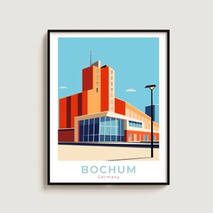 Bochum Travel Poster Wall Art Gift Germany Travel Print Gift Home Decor Lovers Wall Hanging