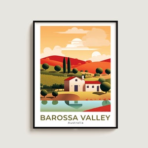 Barossa Valley Travel Poster Wall Art Gift Australië Travel Print Gift Home Decor Lovers Muurhangend