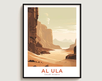 Al Ula Travel Print Wall Art Gift Saudi Arabia Travel Poster Gift Home Decor Lovers Wall Hanging