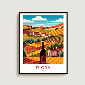 Rioja Travel Poster Wall Art Gift Spain Travel Print Gift Home Decor Lovers Wall Hanging