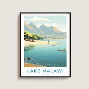 Lake Malawi Travel Print Wall Art Gift Malawi Travel Poster Gift Home Decor Lovers Wall Hanging
