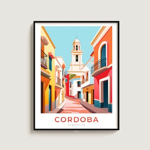 Cordoba Travel Poster Wall Art Gift Argentina Travel Print Gift Home Decor Lovers Wall Hanging