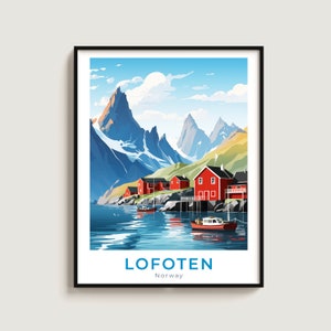 Lofoten Travel Print Wall Art Gift Norway Travel Poster Gift Home Decor Lovers Wall Hanging