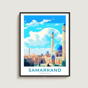 サマルカンド旅行ポスター壁アートギフトウズベキスタン旅行プリントギフト家の装飾愛好家壁掛け