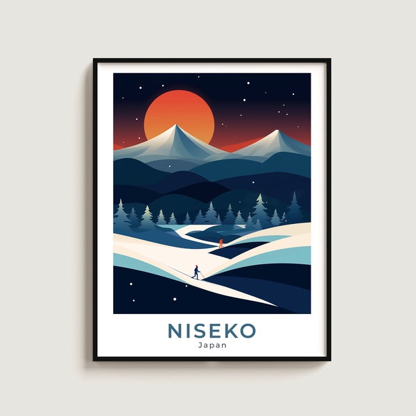 Niseko Travel Poster Wall Art Gift Japan Travel Print Gift Home Decor Lovers Wall Hanging