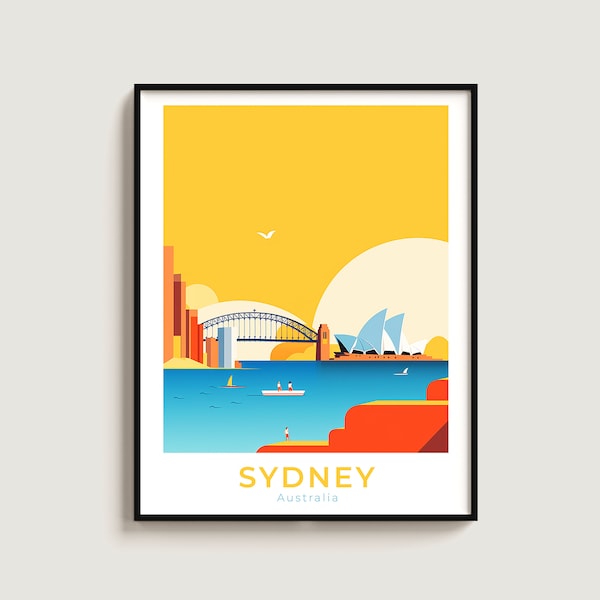 Sydney Travel Poster Wall Art Gift Australia Travel Print Gift Home Decor Lovers Wall Hanging