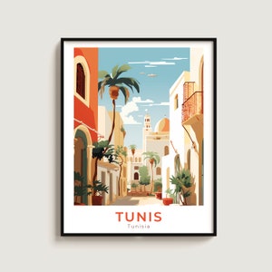 Stampa di viaggio a Tunisi, regalo di arte da parete, poster di viaggio in Tunisia, regalo per gli amanti della decorazione della casa, da appendere alla parete