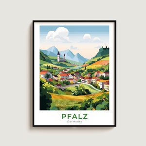 Palatinat voyage impression mur Art cadeau Allemagne voyage affiche cadeau décor à la maison amoureux tenture murale