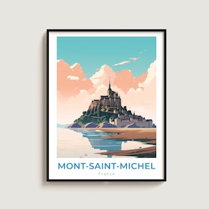Mont-Saint-Michel Travel Print Wall Art Gift France Travel Poster Gift Home Decor Lovers Wall Hanging