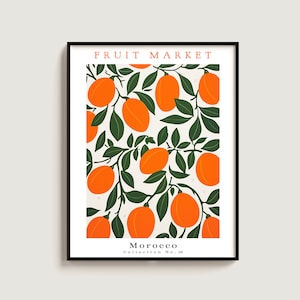 Clementine Fruit Poster Gift Morocco Fruit Market Print Botanical Art Gift Fruit Poster Art