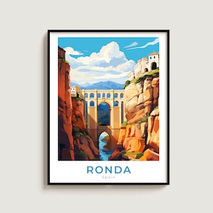 Ronda Travel Print Wall Art Gift Spain Travel Poster Gift Home Decor Lovers Wall Hanging