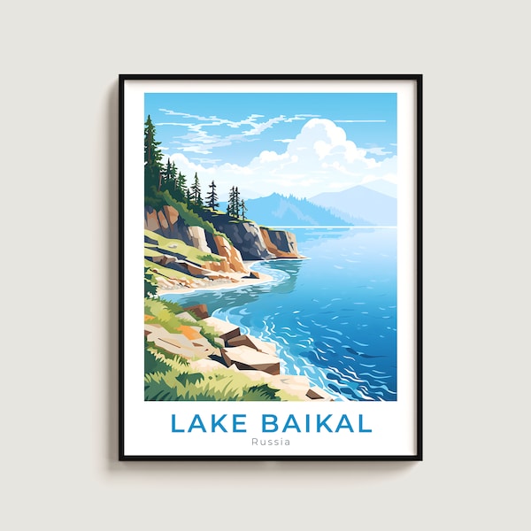 Lake Baikal  Travel Print Wall Art Gift Russia Travel Poster Gift Home Decor Lovers Wall Hanging