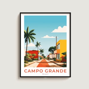 Campo Grande Travel Poster Wall Art Regalo Brasil Viaje Impresión Regalo Casa Decoración Amantes Pared Colgando
