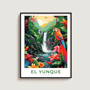 El Yunque Travel Print Wall Art Gift Puerto Rico Travel Poster Gift Home Decor Lovers Wall Hanging