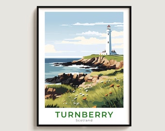 Turnberry Travel Print Wall Art Gift Scotland Travel Poster Gift Home Decor Lovers Wall Hanging