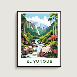 El Yunque Travel Print Wall Art Gift Puerto Rico Travel Poster Gift Home Decor Lovers Wall Hanging
