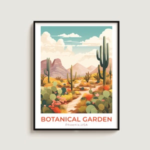 Botanical Garden Travel Print Wall Art Gift Phoenix, Arizona, USA Travel Poster Gift Home Decor Lovers Wall Hanging